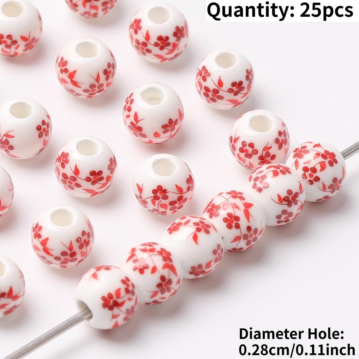 25pcs Vintage Ceramic Beads for DIY Jewelry Making
